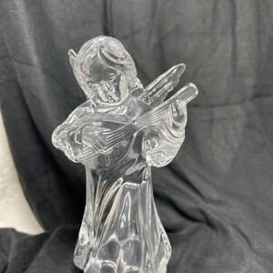 Full Lead Crystal Angel Mikasa Herald Collection Playing the Mandolin Decor Gift